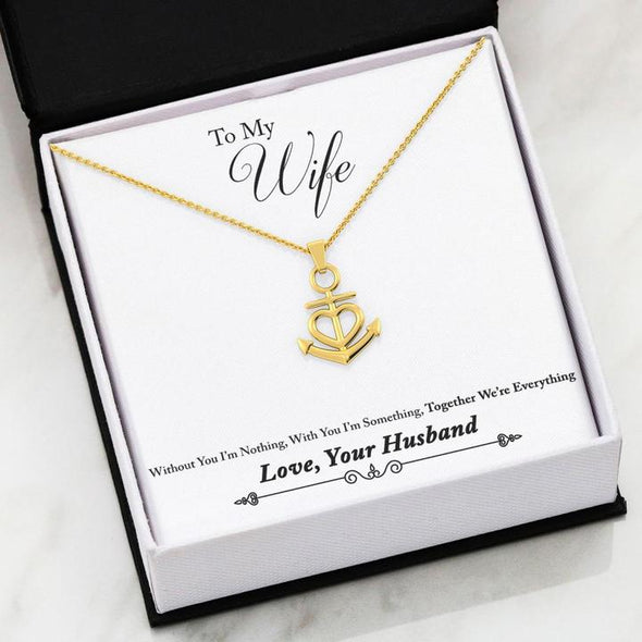 HUSBAND TO WIFE- FRIENDSHIP ANCHOR HEART NECKLACE